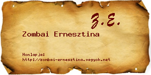 Zombai Ernesztina névjegykártya